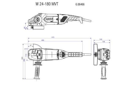 Угловая шлифовальная машина Metabo W 24-180 MVT 606466000 в Екатеринбурге