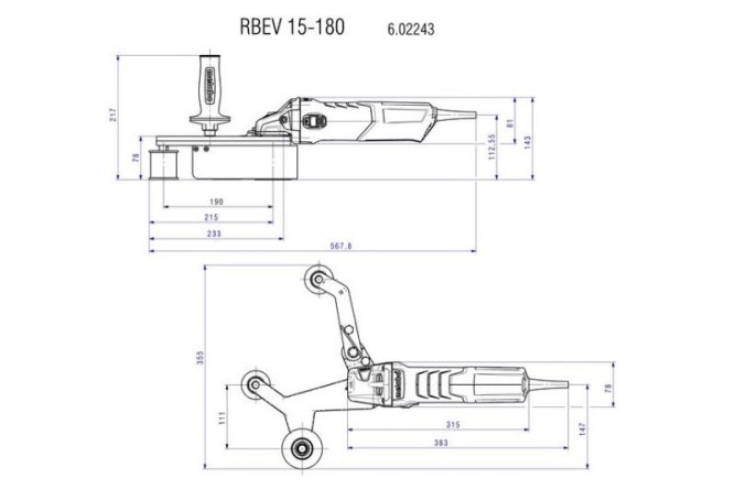 Шлифователь для труб Metabo RBE 15-180 Set 602243500 в Екатеринбурге
