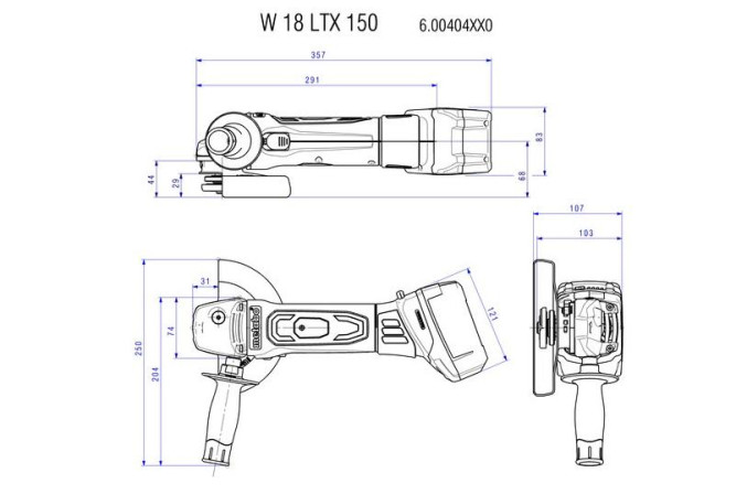 Аккумуляторная угловая шлифовальная машина Metabo W 18 LTX 150 Quick 600404890 в Екатеринбурге