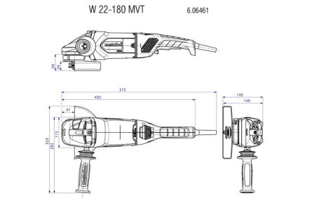Угловая шлифовальная машина Metabo W 22-180 MVT 606461000 в Екатеринбурге