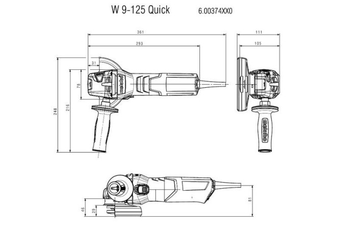 Угловая шлифовальная машина Metabo W 9-125 Quick 600374000 в Екатеринбурге