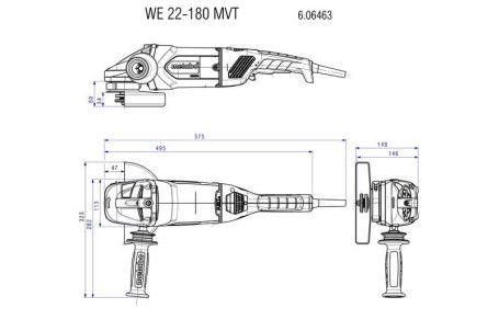 Угловая шлифовальная машина Metabo WE 22-180 MVT 606463000 в Екатеринбурге