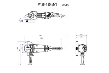 Угловая шлифовальная машина Metabo W 26-180 MVT 606473000 в Екатеринбурге