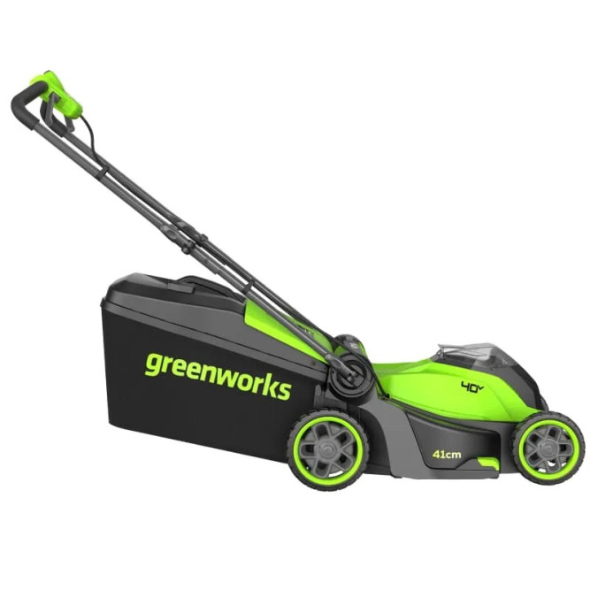 Газонокосилка аккумуляторная Greenworks GD40LM411, 40V, бесщеточная, 41 см, c 1хАКБ 4Ач и ЗУ в Екатеринбурге