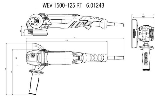 Угловая шлифовальная машина Metabo WE 1500-125 RT 601241000 в Екатеринбурге