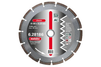 Алмазный диск Metabo 150х22,23мм Classic AC пеноблок,кирпич 628184000