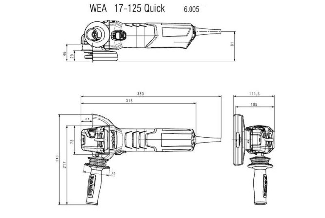 Угловая шлифовальная машина Metabo WEA 17-125 Quick 600534000 в Екатеринбурге