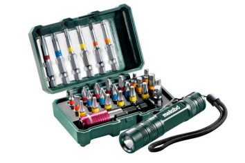 Набор бит Metabo 29 предметов + LED фонарик 626721000