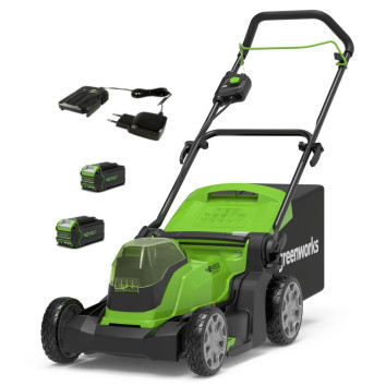 Газонокосилка аккумуляторная Greenworks Арт.2512607UD, 2*24V, 41 см, с 2хАКБ 4Ач и ЗУ