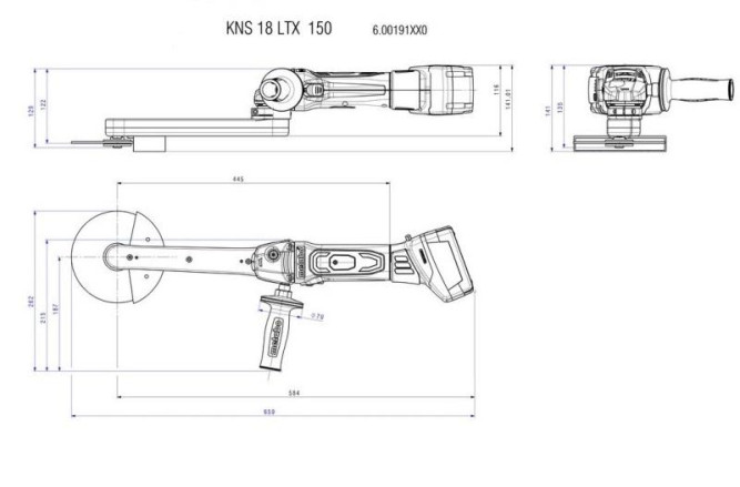 Аккумуляторный шлифователь угловых сварных швов Metabo KNS 18 LTX 150 600191850 в Екатеринбурге