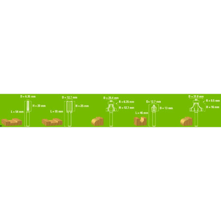 Набор фрез ( 5 шт.) 2953207 для фрезера Greenworks G24RO 24V в Екатеринбурге