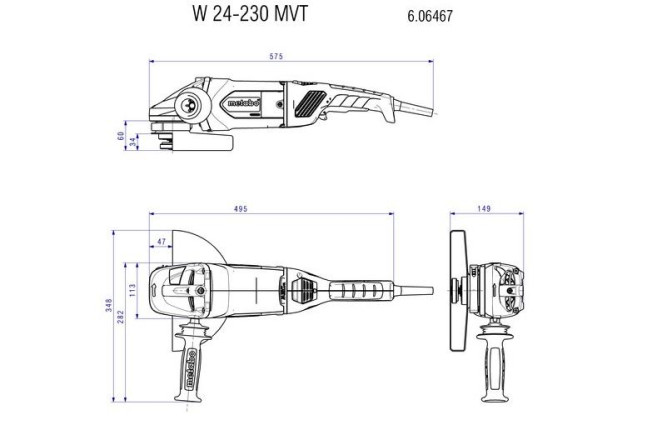 Угловая шлифовальная машина Metabo W 24-230 MVT 606467000 в Екатеринбурге