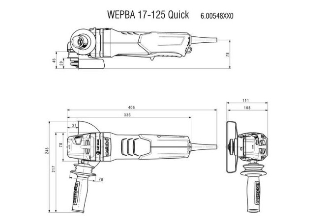 Угловая шлифовальная машина Metabo WEPBA 17-125 Quick 600548000 в Екатеринбурге
