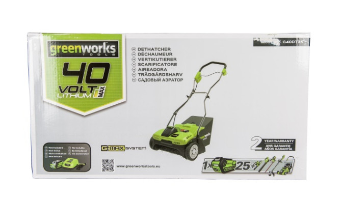 Аэратор аккумуляторный Greenworks G-MAX 40V (комплект АКБ 4 А/ч и ЗУ) G40DT30 в Екатеринбурге