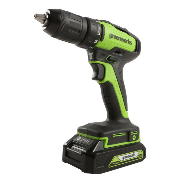 Дрель-шуруповерт аккумуляторная Greenworks Арт. 3704007, 24V, бесщеточная, без АКБ и ЗУ в Екатеринбурге