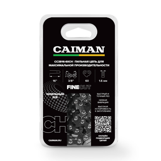 Цепь CAIMAN 16", 3/8", 1,6мм, 60 звеньев, чизель в Екатеринбурге