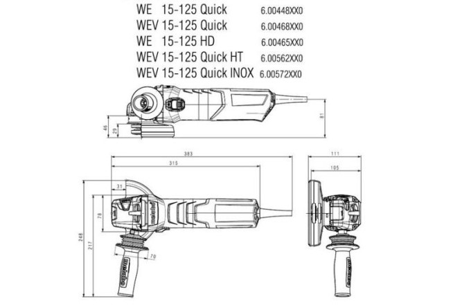Угловая шлифовальная машина Metabo WEV 15-125 Quick Limited Edition 600468920 в Екатеринбурге