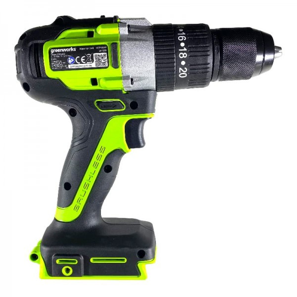 Дрель-шуруповерт ударная аккумуляторная Greenworks Арт. 3704107, 24V, бесщеточная, без АКБ и ЗУ в Екатеринбурге