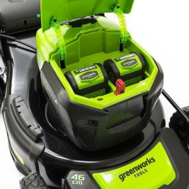 Газонокосилка аккумуляторная Greenworks Арт.2506807UG, 40V, 46см, самоходная, бесщеточная, c 1хАКБ 5 Ач и ЗУ