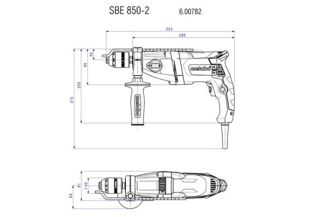 Ударная дрель Metabo SBE 850-2 Limited Edition 600782930 в Екатеринбурге