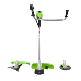 Триммер аккумуляторный Greenworks TB201H, 82V, 2,0 кВт, 46 см, c трехлопастным ножом и кусторезом, бесщеточный, без АКБ и ЗУ