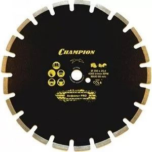 Диск алмазный CHAMPION асфальт L 350/25,4/10 Asphafight в Екатеринбурге