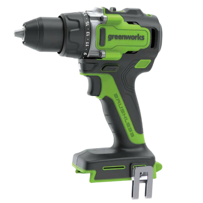 Дрель-шуруповерт аккумуляторная Greenworks Арт. 3707507,  24V, 90 Нм, бесщеточная, без АКБ и ЗУ в Екатеринбурге