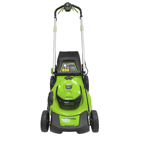 Газонокосилка аккумуляторная Greenworks Арт. 2517407UB, 40V, 48 см, самоходная, бесщеточная, c 1хАКБ 4 Ач и ЗУ
