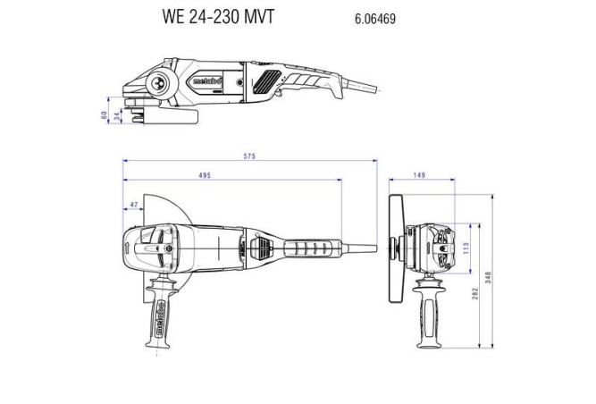Угловая шлифовальная машина Metabo WE 24-230 MVT 606469000 в Екатеринбурге