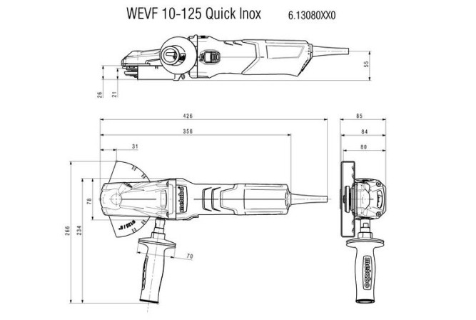 Угловая шлифовальная машина Metabo WEVF 10-125 Quick Inox SET 613080500 в Екатеринбурге