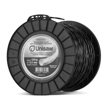 Леска триммерная 3.5 мм 158 м, спираль, Unisaw