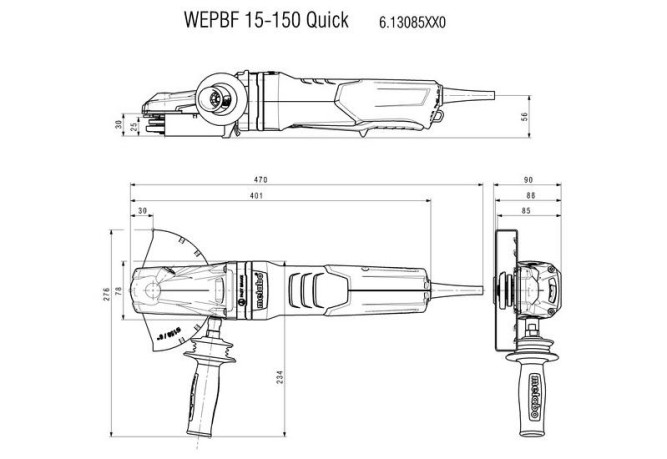 Угловая шлифовальная машина Metabo WEPBF 15-150 Quick 613085000 в Екатеринбурге