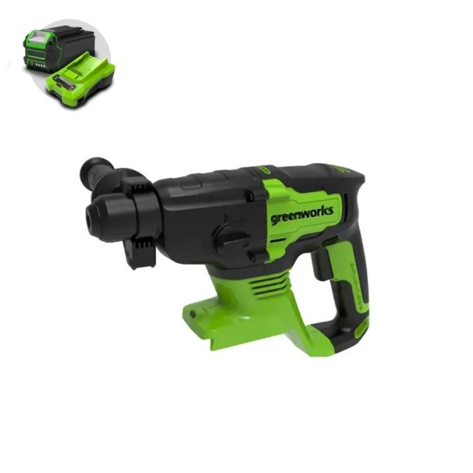 Перфоратор аккумуляторный бесщеточный Greenworks Арт. 3803007UB,  2 ДЖ, 24V, c 1хАКБ 4 Ач и ЗУ в сумке в Екатеринбурге