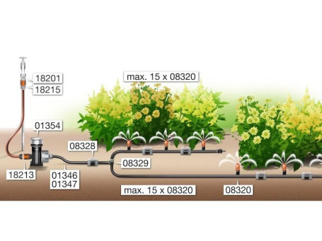 13мм / 4,6 мм Микродождеватель для малых площадей GARDENA 08320-29.000.00 (упаковка 10 шт) в Екатеринбурге