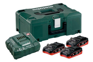 Базовый комплект Metabo 18 В LiHD 3х3,5Ач + ЗУ ASC 30-36V AIR COOLED + Metaloc 685100000
