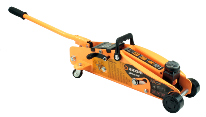 Домкрат гидравлический подкатной Вихрь ДМК-2,5ФК (2,5 т, 140-390 мм, с фиксатором, в кейсе) в Екатеринбурге