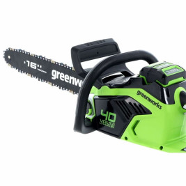 Цепная пила аккумуляторная Greenworks Арт. 2005807UA, 40V, 40 см, бесщеточная, до 1,8 КВт, с 1хАКБ 2Ач и ЗУ