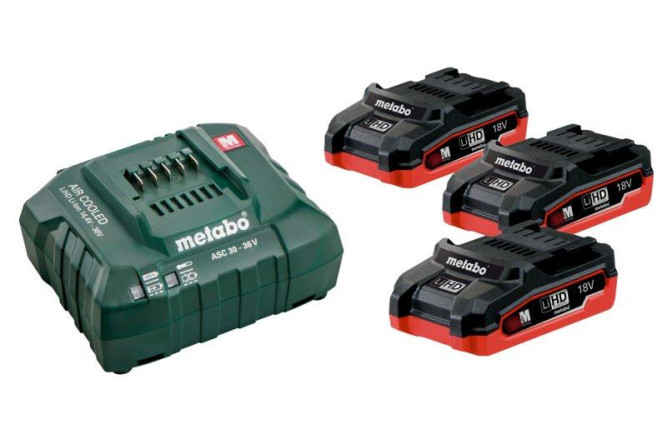 Базовый комплект Metabo 18 В LiHD 3х3,1Ач + ЗУ ASC 30-36V AIR COOLED  685076000 в Екатеринбурге
