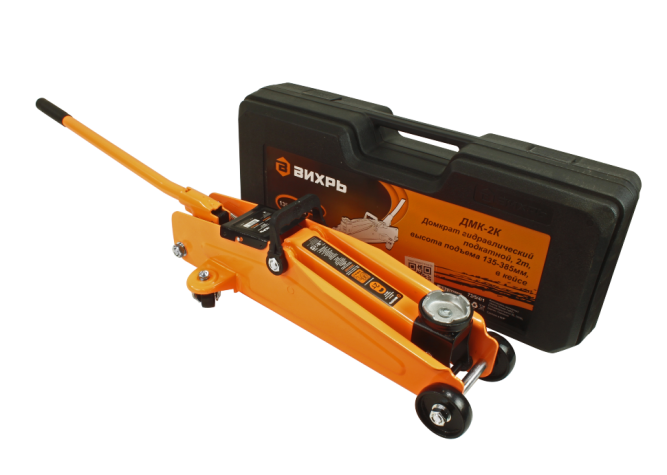 Домкрат гидравлический подкатной Вихрь ДМК-2К (2 т, 135-385 мм, в кейсе) в Екатеринбурге