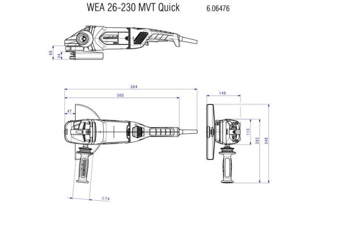 Угловая шлифовальная машина Metabo WEA 26-230 MVT Quick 606476000 в Екатеринбурге