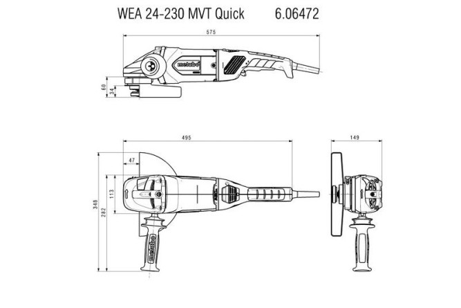 Угловая шлифовальная машина Metabo WEA 24-230 MVT Quick 606472000 в Екатеринбурге