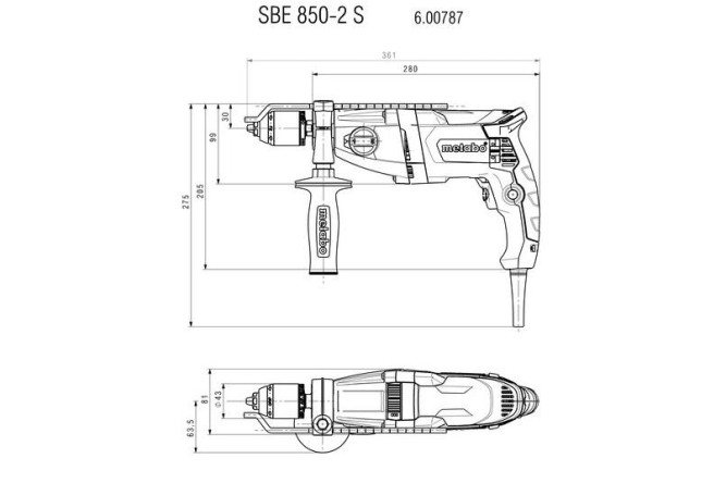 Ударная дрель Metabo SBE 850-2 S 600787500 в Екатеринбурге