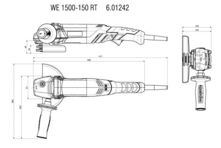 Угловая шлифовальная машина Metabo WE 1500-150 RT 601242000 в Екатеринбурге