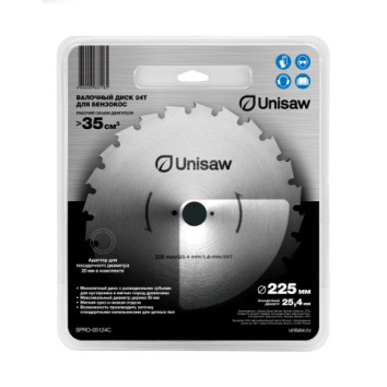 Диск 24Т 225мм/25.4мм, валочный, 1,8мм толщина, блистер, Unisaw