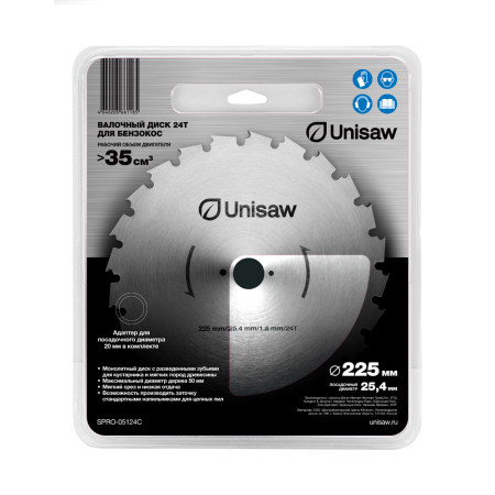 Диск 24Т 225мм/25.4мм, валочный, 1,8мм толщина, блистер, Unisaw в Екатеринбурге