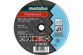 Отрезной круг Metabo 115х2,5х22,23мм Flexiamant Inox А 30-Р изогнутый 616737000