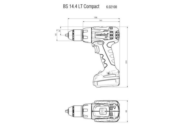 Аккумуляторная дрель-шуруповерт Metabo BS 14.4 LT Quick 602101500 в Екатеринбурге