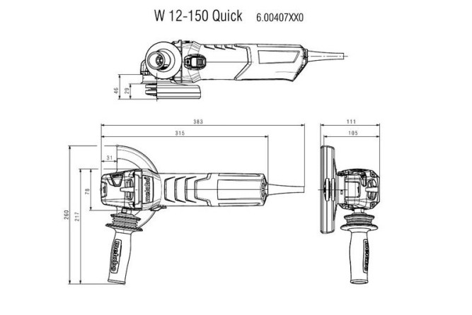 Угловая шлифовальная машина Metabo W 12-150 Quick 600407010 в Екатеринбурге