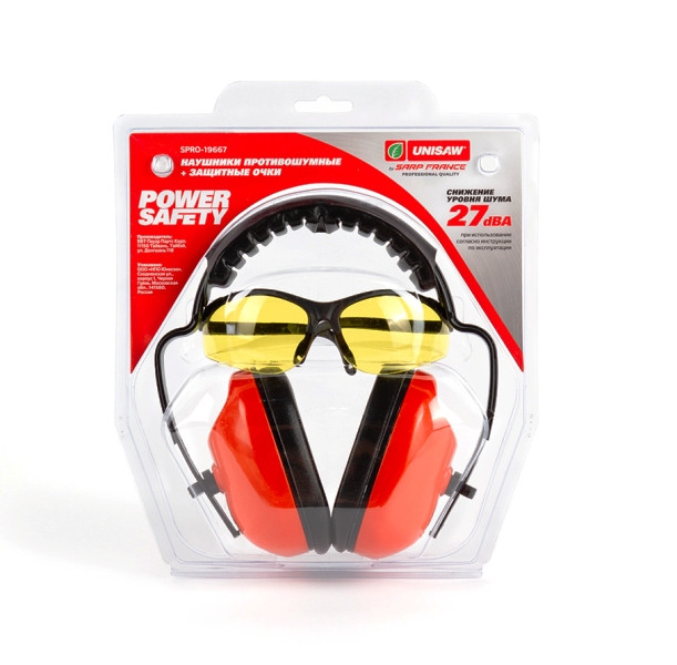 Наушники противошумные + очки Unisaw Professional Quality в Екатеринбурге