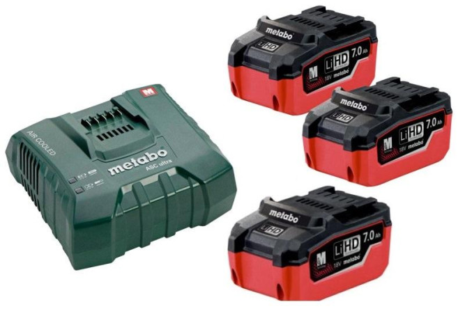 Базовый комплект Metabo 18 В LiHD 3х7,0Ач + ЗУ ASC ULTRA AIR COOLED  685113000 в Екатеринбурге
